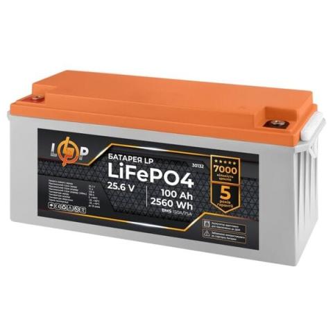 Аккумулятор LogicPower LP LiFePO4 25,6V - 100 Ah (2560Wh) (BMS 150A/75А) пластик для ИБП